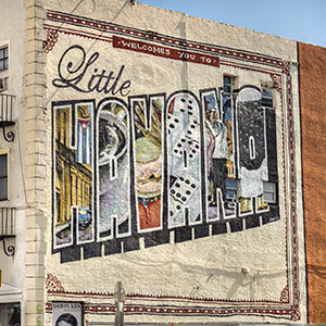 A painted billboard of Little Havana