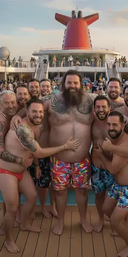 A Group of Gay Bears on a Virgin Voyages Ship