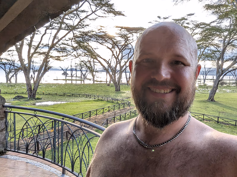 Gay bear shirtless on safari