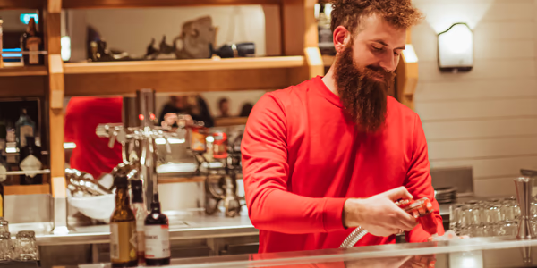 Bearded Bartender at The Loose Cannon